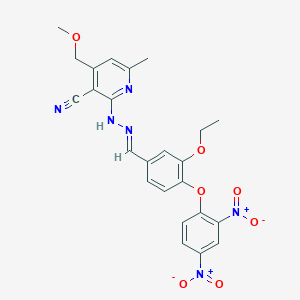 2-{(2E)-2-[4-(2,4-dinitrophenoxy)-3-ethoxybenzylidene]hydrazinyl}-4-(methoxymethyl)-6-methylpyridine-3-carbonitrile