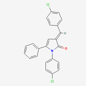 molecular formula C23H15Cl2NO B11687316 (3E)-3-(4-chlorobenzylidene)-1-(4-chlorophenyl)-5-phenyl-1,3-dihydro-2H-pyrrol-2-one 