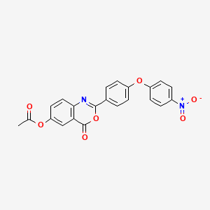 molecular formula C22H14N2O7 B11687336 2-[4-(4-nitrophenoxy)phenyl]-4-oxo-4H-3,1-benzoxazin-6-yl acetate 