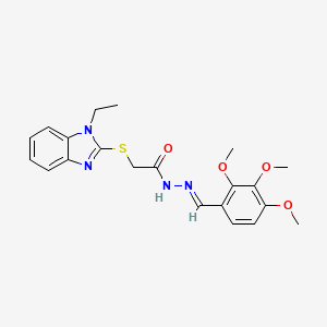 2-[(1-ethyl-1H-benzimidazol-2-yl)sulfanyl]-N'-[(E)-(2,3,4-trimethoxyphenyl)methylidene]acetohydrazide