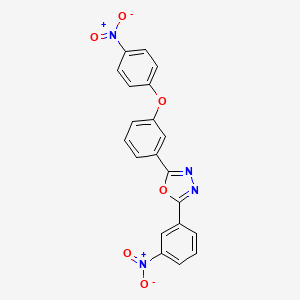 molecular formula C20H12N4O6 B11687357 2-[3-(4-Nitrophenoxy)phenyl]-5-(3-nitrophenyl)-1,3,4-oxadiazole 