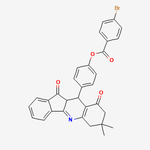 4-(7,7-dimethyl-9,11-dioxo-7,8,9,10,10a,11-hexahydro-6H-indeno[1,2-b]quinolin-10-yl)phenyl 4-bromobenzoate