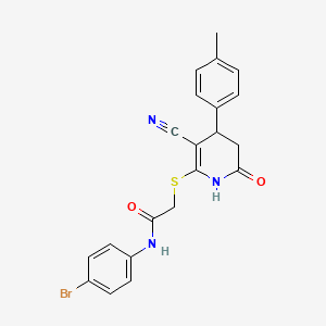 N-(4-bromophenyl)-2-{[3-cyano-4-(4-methylphenyl)-6-oxo-1,4,5,6-tetrahydropyridin-2-yl]sulfanyl}acetamide