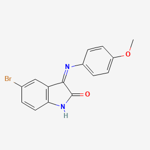 (3Z)-5-bromo-3-[(4-methoxyphenyl)imino]-1,3-dihydro-2H-indol-2-one