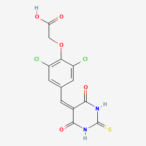 {2,6-dichloro-4-[(Z)-(6-hydroxy-4-oxo-2-sulfanylpyrimidin-5(4H)-ylidene)methyl]phenoxy}acetic acid