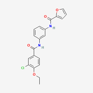 molecular formula C20H17ClN2O4 B11687447 N-[3-(3-Chloro-4-ethoxybenzamido)phenyl]furan-2-carboxamide 