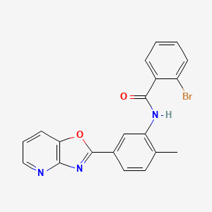 molecular formula C20H14BrN3O2 B11687453 2-bromo-N-[2-methyl-5-([1,3]oxazolo[4,5-b]pyridin-2-yl)phenyl]benzamide 