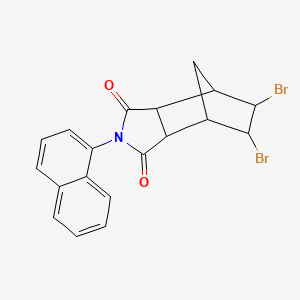 molecular formula C19H15Br2NO2 B11687458 5,6-dibromo-2-(naphthalen-1-yl)hexahydro-1H-4,7-methanoisoindole-1,3(2H)-dione 