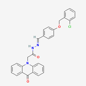 N'-[(E)-{4-[(2-chlorobenzyl)oxy]phenyl}methylidene]-2-(9-oxoacridin-10(9H)-yl)acetohydrazide