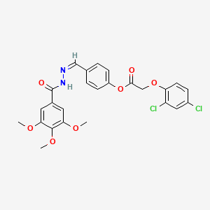 molecular formula C25H22Cl2N2O7 B11687504 4-[(Z)-{2-[(3,4,5-trimethoxyphenyl)carbonyl]hydrazinylidene}methyl]phenyl (2,4-dichlorophenoxy)acetate 