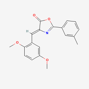 molecular formula C19H17NO4 B11687510 (4Z)-4-(2,5-dimethoxybenzylidene)-2-(3-methylphenyl)-1,3-oxazol-5(4H)-one 