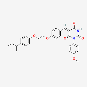 (5Z)-5-(4-{2-[4-(butan-2-yl)phenoxy]ethoxy}benzylidene)-1-(4-methoxyphenyl)pyrimidine-2,4,6(1H,3H,5H)-trione