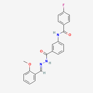 4-fluoro-N-(3-{[(2E)-2-(2-methoxybenzylidene)hydrazinyl]carbonyl}phenyl)benzamide