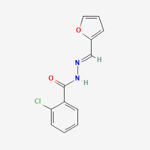 molecular formula C12H9ClN2O2 B11687554 2-Chloro-N'-[(E)-2-furylmethylidene]benzohydrazide 