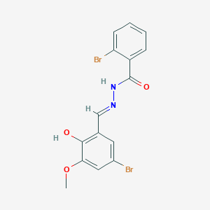 molecular formula C15H12Br2N2O3 B11687561 2-bromo-N'-[(E)-(5-bromo-2-hydroxy-3-methoxyphenyl)methylidene]benzohydrazide 