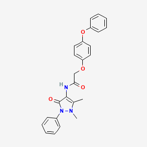 molecular formula C25H23N3O4 B11687600 N-(1,5-dimethyl-3-oxo-2-phenyl-2,3-dihydro-1H-pyrazol-4-yl)-2-(4-phenoxyphenoxy)acetamide 