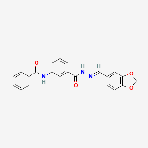 N-(3-{[(2E)-2-(1,3-benzodioxol-5-ylmethylidene)hydrazinyl]carbonyl}phenyl)-2-methylbenzamide