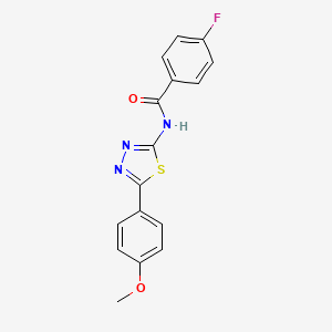 molecular formula C16H12FN3O2S B11687607 4-fluoro-N-[5-(4-methoxyphenyl)-1,3,4-thiadiazol-2-yl]benzamide 