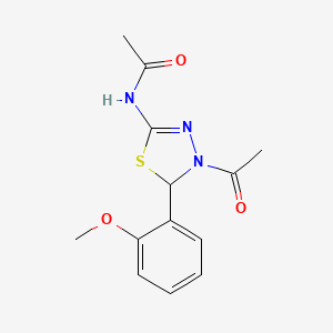 N-[4-acetyl-5-(2-methoxyphenyl)-4,5-dihydro-1,3,4-thiadiazol-2-yl]acetamide