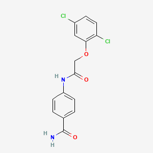 molecular formula C15H12Cl2N2O3 B11687638 4-[2-(2,5-Dichlorophenoxy)acetamido]benzamide 