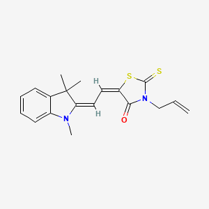 molecular formula C19H20N2OS2 B11687687 (5E)-3-allyl-2-thioxo-5-[(2E)-2-(1,3,3-trimethyl-1,3-dihydro-2H-indol-2-ylidene)ethylidene]-1,3-thiazolidin-4-one 