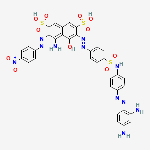 molecular formula C34H25KN11NaO11S3 B1168769 2,7-Naphthalenedisulfonic acid, 4-amino-6-((4-(((4-((2,4-diaminophenyl)azo)phenyl)amino)sulfonyl)phenyl)azo)-5-hydroxy-3-((4-nitrophenyl)azo)- CAS No. 112484-44-3