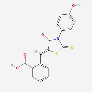 2-{(Z)-[3-(4-hydroxyphenyl)-4-oxo-2-thioxo-1,3-thiazolidin-5-ylidene]methyl}benzoic acid