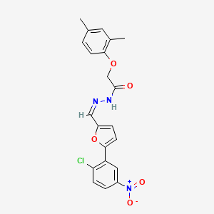 molecular formula C21H18ClN3O5 B11687738 N'-[(Z)-[5-(2-Chloro-5-nitrophenyl)furan-2-YL]methylidene]-2-(2,4-dimethylphenoxy)acetohydrazide 