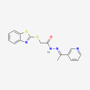 2-(1,3-benzothiazol-2-ylsulfanyl)-N'-[(1E)-1-(pyridin-3-yl)ethylidene]acetohydrazide