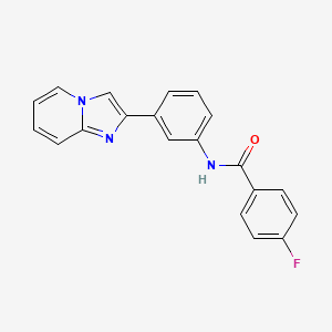 molecular formula C20H14FN3O B11687812 4-Fluoro-N-(3-{imidazo[1,2-A]pyridin-2-YL}phenyl)benzamide 