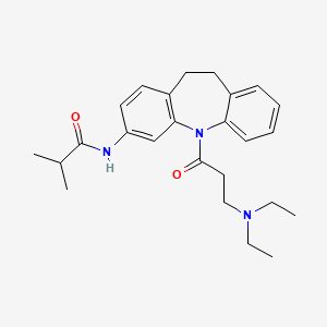 molecular formula C25H33N3O2 B11687853 N-{5-[3-(Diethylamino)propanoyl]-10,11-dihydro-5H-dibenzo[B,F]azepin-3-YL}-2-methylpropanamide 