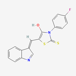 molecular formula C18H11FN2OS2 B11687875 (5Z)-3-(4-fluorophenyl)-5-(1H-indol-3-ylmethylidene)-2-thioxo-1,3-thiazolidin-4-one 