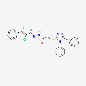 molecular formula C25H20ClN5OS B11687884 N'-[(1E,2Z)-2-chloro-3-phenylprop-2-en-1-ylidene]-2-[(4,5-diphenyl-4H-1,2,4-triazol-3-yl)sulfanyl]acetohydrazide 