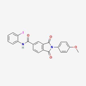 molecular formula C22H15IN2O4 B11687916 N-(2-iodophenyl)-2-(4-methoxyphenyl)-1,3-dioxo-2,3-dihydro-1H-isoindole-5-carboxamide 