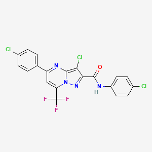 3-chloro-N,5-bis(4-chlorophenyl)-7-(trifluoromethyl)pyrazolo[1,5-a]pyrimidine-2-carboxamide