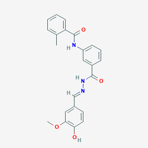 N-(3-{[(2E)-2-(4-hydroxy-3-methoxybenzylidene)hydrazinyl]carbonyl}phenyl)-2-methylbenzamide