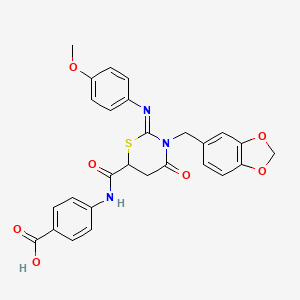 4-[({(2Z)-3-(1,3-benzodioxol-5-ylmethyl)-2-[(4-methoxyphenyl)imino]-4-oxo-1,3-thiazinan-6-yl}carbonyl)amino]benzoic acid