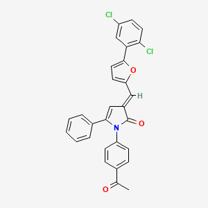 molecular formula C29H19Cl2NO3 B11687988 (3E)-1-(4-acetylphenyl)-3-{[5-(2,5-dichlorophenyl)furan-2-yl]methylidene}-5-phenyl-1,3-dihydro-2H-pyrrol-2-one 