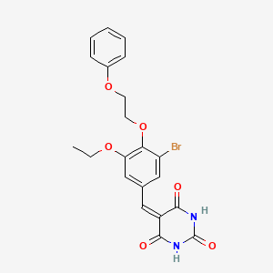 molecular formula C21H19BrN2O6 B11687993 5-[3-bromo-5-ethoxy-4-(2-phenoxyethoxy)benzylidene]pyrimidine-2,4,6(1H,3H,5H)-trione 