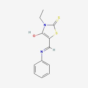 molecular formula C12H12N2OS2 B11688008 4-Thiazolidinone, 3-ethyl-5-[(phenylamino)methylene]-2-thioxo- CAS No. 39542-83-1