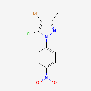 molecular formula C10H7BrClN3O2 B11688021 4-bromo-5-chloro-3-methyl-1-(4-nitrophenyl)-1H-pyrazole 