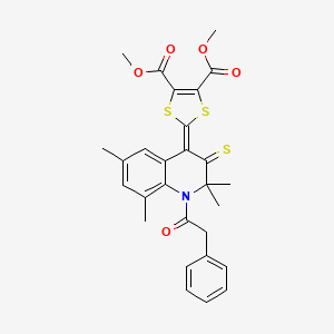 dimethyl 2-[2,2,6,8-tetramethyl-1-(phenylacetyl)-3-thioxo-2,3-dihydroquinolin-4(1H)-ylidene]-1,3-dithiole-4,5-dicarboxylate