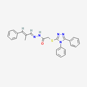 2-[(4,5-diphenyl-4H-1,2,4-triazol-3-yl)sulfanyl]-N'-[(1E,2E)-2-methyl-3-phenylprop-2-en-1-ylidene]acetohydrazide