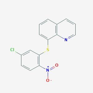 molecular formula C15H9ClN2O2S B11688155 8-[(5-Chloro-2-nitrophenyl)sulfanyl]quinoline 