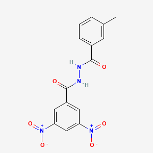 molecular formula C15H12N4O6 B11688220 N'-[(3-methylphenyl)carbonyl]-3,5-dinitrobenzohydrazide 