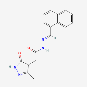 2-(3-hydroxy-5-methyl-4H-pyrazol-4-yl)-N'-[(E)-naphthalen-1-ylmethylidene]acetohydrazide