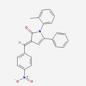 molecular formula C24H18N2O3 B11688226 (3E)-1-(2-methylphenyl)-3-(4-nitrobenzylidene)-5-phenyl-1,3-dihydro-2H-pyrrol-2-one 