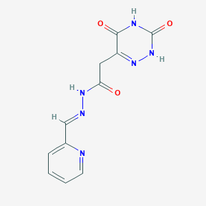 molecular formula C11H10N6O3 B11688230 2-(3,5-dihydroxy-1,2,4-triazin-6-yl)-N'-[(E)-pyridin-2-ylmethylidene]acetohydrazide 