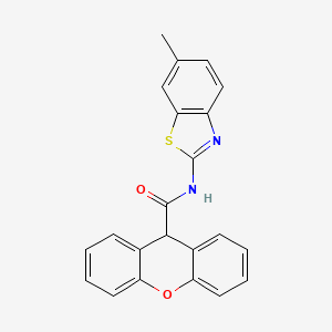 molecular formula C22H16N2O2S B11688235 N-(6-methyl-1,3-benzothiazol-2-yl)-9H-xanthene-9-carboxamide 