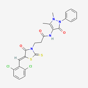 3-[5-(2,6-Dichloro-benzylidene)-4-oxo-2-thioxo-thiazolidin-3-yl]-N-(1,5-dimethyl